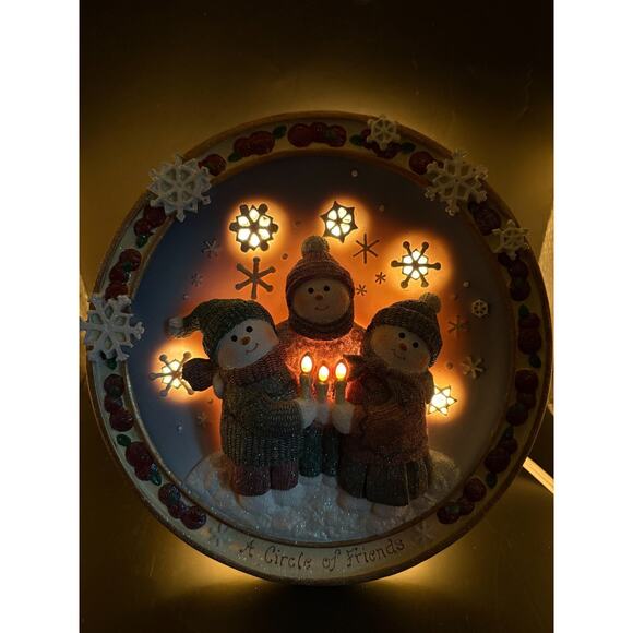 Vintage Light Up Christmas "A Circle Of Friends" Tested/Works - Picture 2 of 4